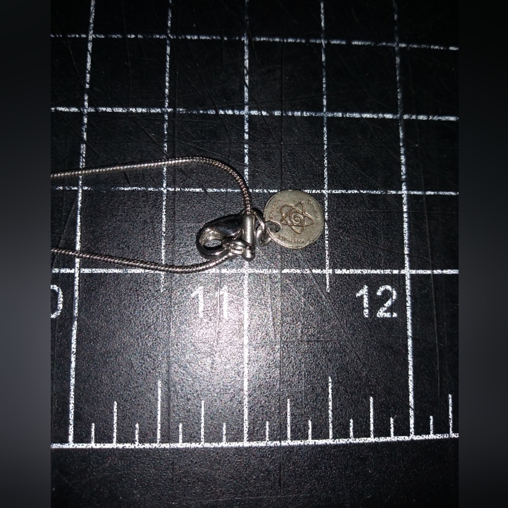 Silver Tone Necklace & Pendant, Manifest Design, Abstract, Rhinestones, … - Picture 5 of 6
